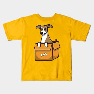 Cute Puppy Playing In Box Kids T-Shirt